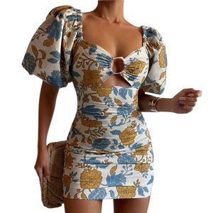 knee length dresses for ladies Amelie Blue Embellished Midi Dress main image 1
